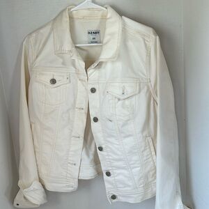 Old navy white cropped jeans jacket size large